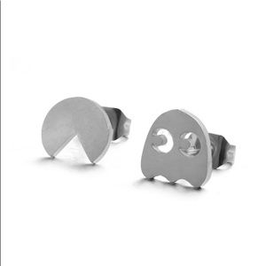 New pac man minimalist stud earrings